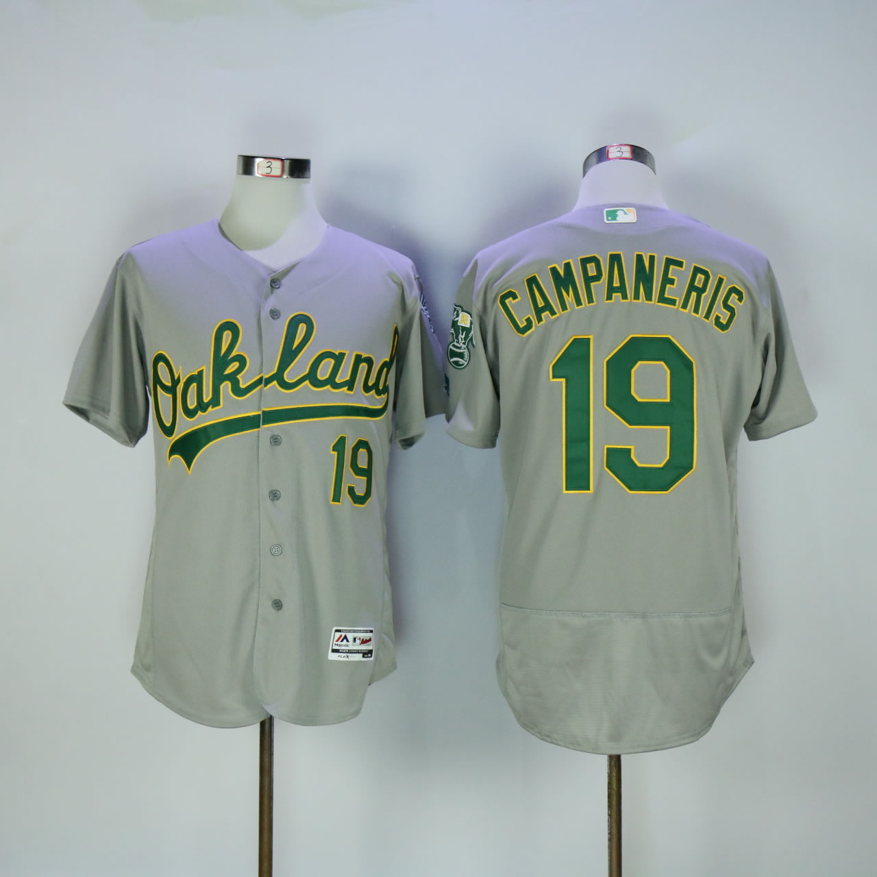 Men Oakland Athletics #19 Campaneris Grey MLB Jerseys->oakland athletics->MLB Jersey